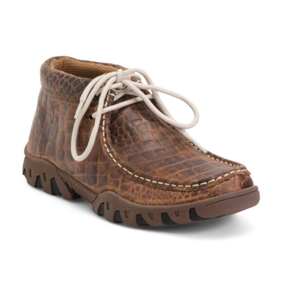 FERRINI Leather Roque Lace Up Moccasins - Picture 1 of 3